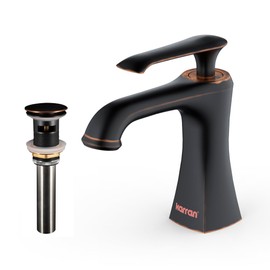 Karran KBF410 Woodburn Single Hole Single Handle Bathroom Faucet with Matching Pop-Up Drain in Oil Rubbed Bronze