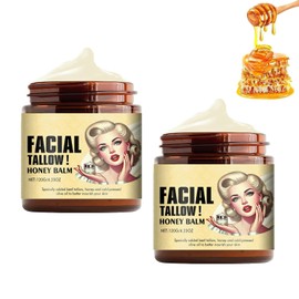 Dragon Honor Whipped Beef Tallow and Honey Balm,Grass Fed Grass Finished Face Cream, Tallow and Honey Balm for Face, Tallow Face Moisturizer, for All Skin Types(2PCS, 120G/PCS)