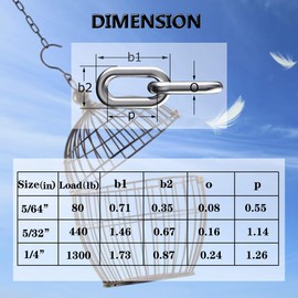 Stainless Steel Link Chain, Ekunbuy 304 Stainless Steel Link Proof Coil Chain Heavy Duty Chains Cable Safty Towing Chain for Trailer Swing Hanging Anti-Theft