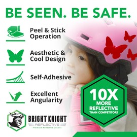 Butterfly Car Stickers and Decals Set, Car Window Decals for Women, 12 Pk, Red, for Cars, Motorcycles, Bicycles & Helmets, Easy to Apply, Highly Visible for Safety by Bright Knight Reflective