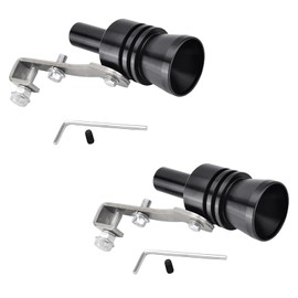 QODOLSI Pack-2 Turbo Sound Whistle Simulator, 4.0In x 0.9In Car Roar Maker Tail Pipe Whistle, Aluminum Turbo Sound Whistle Exhaust Muffler Sound Booster, Car Universal Styling Accessories (Black)