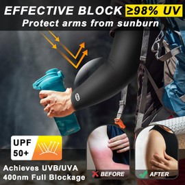ROCK TAKIN UV Sun Protection Arm Sleeves for Men Women, UPF 50+ Cooling Sun Sleeves to Cover Arms Sports Compression Covers for Golf Baseball Football Work Running Cycling Driving - 3 Pairs