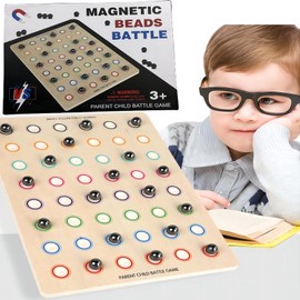Magnetic Chess Game with Wooden Board for Kids Adults, 2024 New Version Magnetic Stone Board Game Funny Interactive Tabletop Game Family Party Board Games (Magnetic Chess Game-Style A)