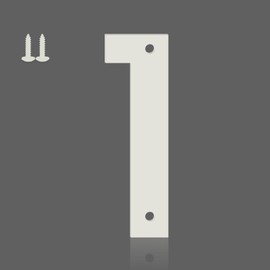 5 Inch Aluminum House Numbers - Waterproof, Rust-Resistant Modern Address Number Signs for Mailbox, Curb, Front Door or Exterior Walls, with Screw Kit (White 1)