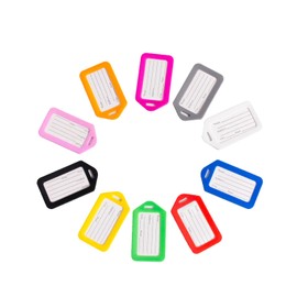 DFsucces Luggage Tags, Name Tags, Luggage Tags, Bag Name Tags, Suitcase Tags, Nameplates, Label Names, Plastic Labels, Anti-Lost, Travel and Business Trip, Set of 10