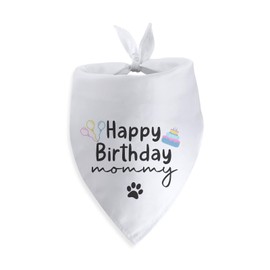 Happy Birthday Mommy Dog Bandana Pet Triangle Scarf for Large Medium Small Cats Dogs Mom Happy Photo Prop Pet Scarf Accessories Christmas Puppy Gifts