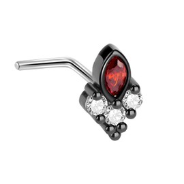 Excepro 20G (0.8mm) Nose Studs 316L Surgical Stainless Steel Multicolor Star Cubic Zirconia Body Jewelry Cartilage Nose Rings