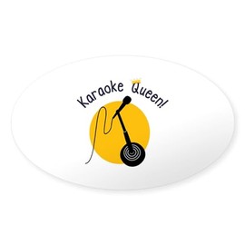 CafePress Karaoke Queen Sticker Oval Car Bumper Sticker(10-Pack)