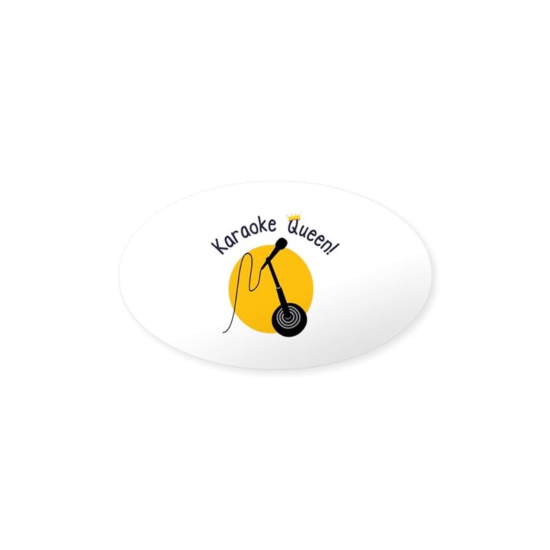CafePress Karaoke Queen Sticker Oval Car Bumper Sticker(10-Pack)
