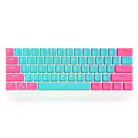 Guffercty kred PBT Keycaps 60 Percent with 6.25U Spacebar OEM Profile for Cherry MX Switch Mechanical Gaming Keyboard (Miami-V2)