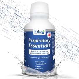 250ml Naka Platinum Respiratory Essentials, Supports Respiratory and Bronchial Function, Irritation, Coughs, Excess Mucous, Made in Canada (250ml)