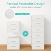 BOLUO Stackable Storage Drawers Closet Organizers and Storage Fabric White