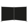2-Panel Black Fabric Room Divider 137"x70.9" Screen & Dividercolor: Black