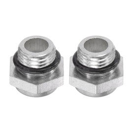 HARFINGTON 2pcs Air Compressor Oil Sight Glass 12 x 1.25mm Male Thread Liquid Level Gauge Aluminum Alloy Hex Head Oil Indicator Window with O-Ring for Air Compressor Gearbox Tanks, Silver