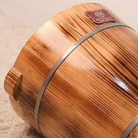 Foot Basin Tall Wooden Bucket with Cover Rest Foot Bathtub with Foot Massage Rollers (Color: B+Height 35cm) (F+Height 24cm) Journey (A+height40cm)