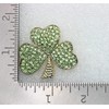Faship Green Crystal Shamrock Clover 3 Leaf Pin Brooch St.