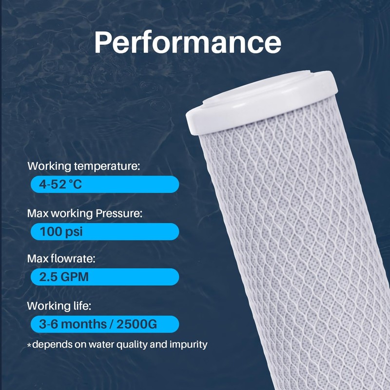 CFS – 2 Pack Carbon Block Filter Water Filter Cartridges