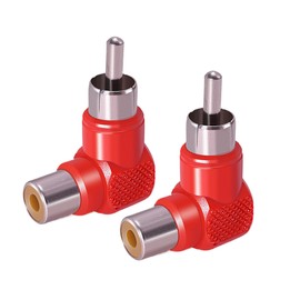 CNARIO 2pcs RCA Male to Female Right Angle Coupler RCA 90degree Elbow Adapter for Extension AV/TV Audio Video Cable S/PDIF, Subwoofer, Phono, Composite, Component