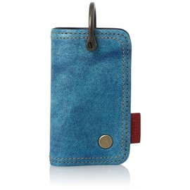 [Madyjack Soup] Denim Denim Key Case, Men's and Women's, Leather, Compact, Lightweight, Cowhide, Genuine Leather, Denim-like, Domestic Cowhide Leather, Simple, Stylish, Cool, Navy Soup Denimu Denim