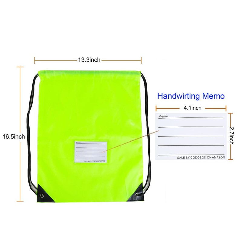 CODOBON Drawstring Backpack Draw String Bags Cinch Polyester Bag for
