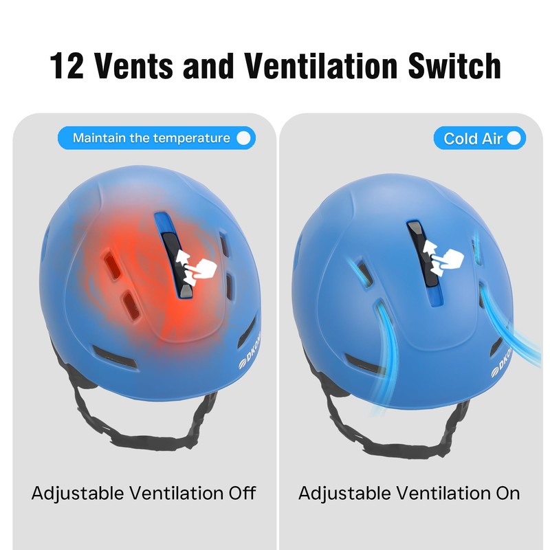 DKONI Ski Helmet for Adults (Large, Blue)