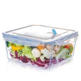 NUTRIUPS 3.3L Large Glass Food Storage Containers Set, Square Meal Prep Containers, Food Storage Containers