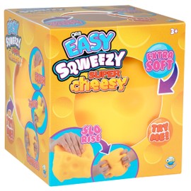 ORB Easy Sqweezy Super Cheesy - Squeeze This Big, Fun, Squishy, Slow Rising, Extra Soft Giant Block of Cheese for Stress Relief - Original Sensory / Fidget Novelty Toy and Gift for Kids and Adults