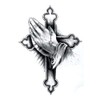 EROSPA Temporary Tattoo Sheet Praying Cross Church Hands 15 x