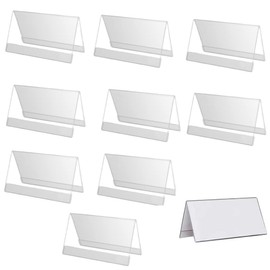 Naisfei Name Plates for Desks, 10 Pack Clear Tent Name Plate Display for Office Conference, Reusable Name Tent Holder for Business Training Event（9*6cm）