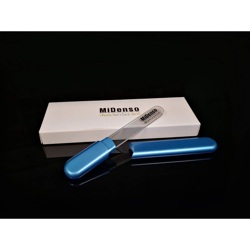 MiDenso Premium Glass Nail File with Case, Crystal Diamond Salon