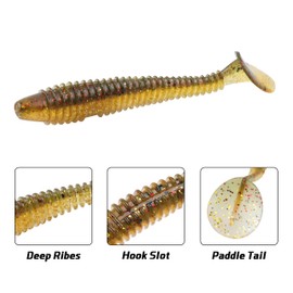 RUNCL Swimbaits Paddle 10/20/30/40PCS, 5/4/3/2 Inchs Paddle Tail, Soft Lure for Trout Crappie Bass, Durable Plastic Bait Swimmer for Saltwater/Freshwater, Fishing Lover's Gift