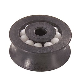 Rope Pulley Ball Bearing 8 mm, Plastic Roller 27 x 11 mm, Diameter Bore 6 mm