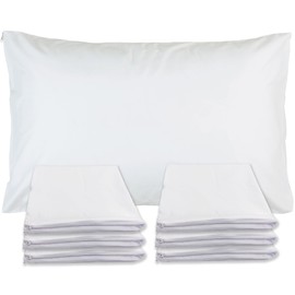 Sirenpho Pack of 6 Pillow Protector Zippered Covers 50x75cm, Anti Dust Mite, Anti-Allergy Hotel Quality Plain Pillow Case, Pillow not Included