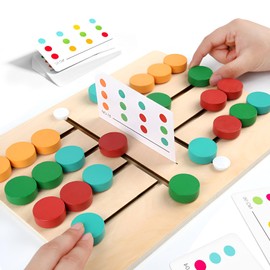 Color Sorting Montessori Toys, Color Sorting Wooden Puzzle, Two Player Versus Board Games, Early Learning Educational Toys for 3-10 Year Old Kids Boys Girls Gift