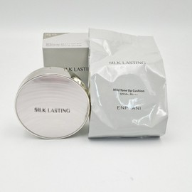 Enprani Silk Lasting Mild Tone-Up Cushion (Main) 17g + Refill 17g (SPF50+ PA+++) + Free Whitening Cleansing Foam 100ml, 1 Set, Natural Beige No. 23 / 엔프라니 실크 래스팅 마일드 톤업 쿠션 본품 17g + 리필 17g ( SPF50+ PA+++ ) + 미백 클렌징 폼 100 ml 증정행사, 1개, 내추럴베이지 23호