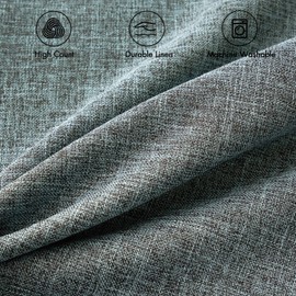 MIULEE Pack of 2 Decorative Linen Burlap Coastal Pillow Covers Farmhouse Boho Accent Pillowcases for Sofa Car Couch Bedroom Living Room Decor 20x20 Inch Grey Blue