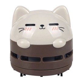 Desktop Vacuum Cleaner for Student Strong Adsorption Power Cordless Desk Vacuum with Detritus Bin Brown