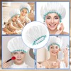 White Waterproof Large Shower Cap, 1Pcs Reusable Bonnets for All