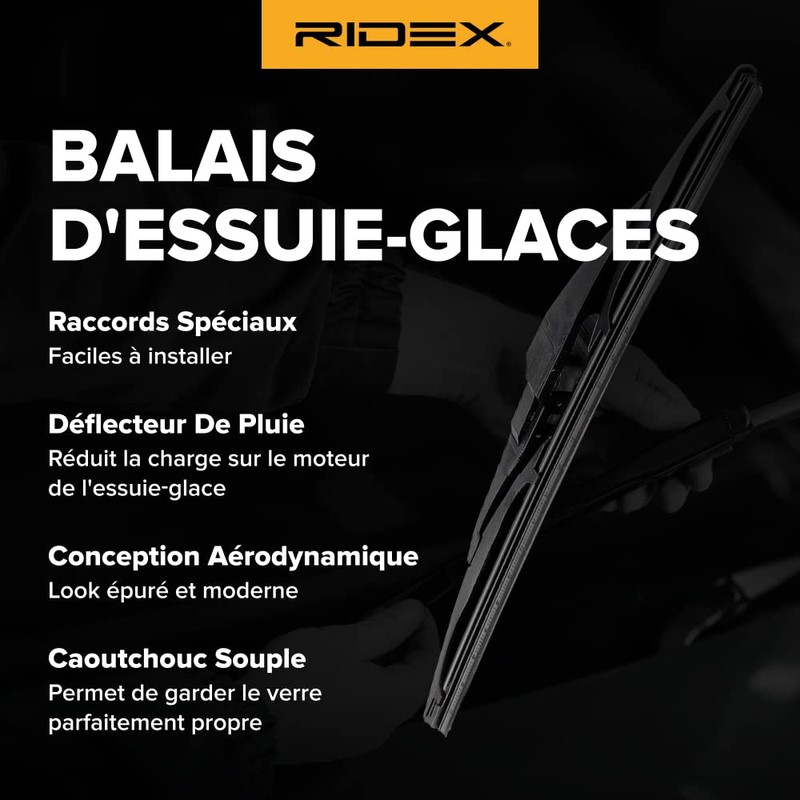 RIDEX Windscreen Wiper without Spoiler Front Wiper Blade Design: Standard