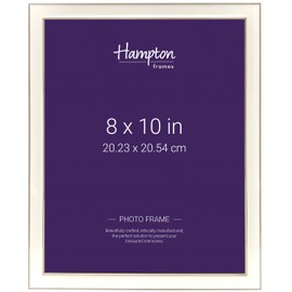 Hampton Frames STEPHANIE 8x10 (20x25cm) Silver Edged Picture Photo Frame With A White Enamel effect inlay and Glass Aperture STE99080W