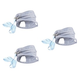 Hohopeti 3pcs Guinea Pig Harness Small Pet Vest Harness Chest Strap for Hedgehog Chihuahua Squirrel Breathable Fashion Stripe Design