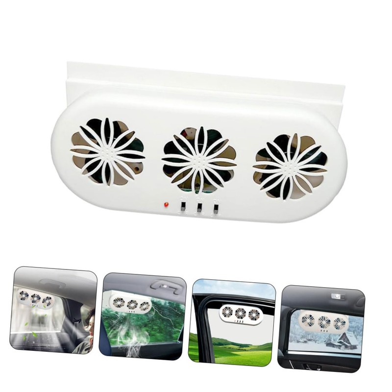 BUGUUYO Car Ventilation Fan USB Conditioner Three Air Outlets Compatible