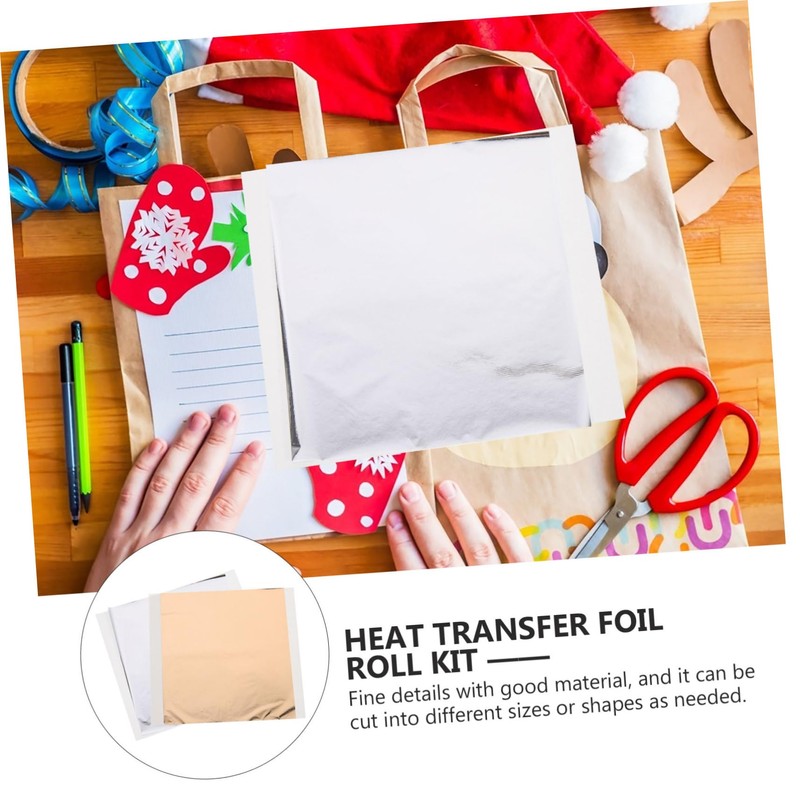 Gadpiparty 200 Sheets Heat Transfer Foil for DIY Crafts Silver