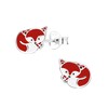 Sleeping Fox Earrings 925 Sterling Silver