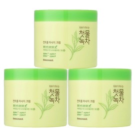 fruit country Kwailnara First Water Green Tea Control Massage Cream Facial Elasticity Nutritional Moisturizing Large Capacity 300ml, 3 Pieces / 과일나라 첫물녹차 컨트롤 마사지 크림 얼굴 탄력 영양 보습 대용량 300ml, 3개