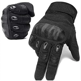 RATASK Heavy Duty Gloves, Paintball Airsoft Gloves, Hiking Camping Gloves (Black, L)