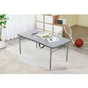 Mczan 4 Foot Fold-in-Half Adjustable Folding Table, Gray