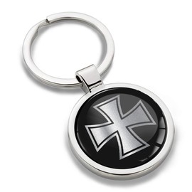 Biomar Labs® KK 280 Metal Keyring Car Key with Gift Box Gift Metal Keyring Stainless Steel Iron Cross Silver Iron Cross, silver