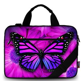 iColor Butterfly Canvas Laptop Carrying Shoulder Sleeve Carrying Case Protective Bag Briefcase for 11.6 12 12.9 13 13.3 Inches Laptop Ultrabook Netbook CSH-02