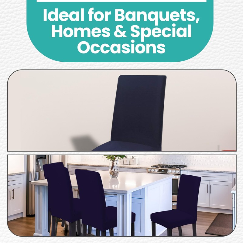 High-Back Chair Covers for Dining Room Chairs – Spandex Stretch,